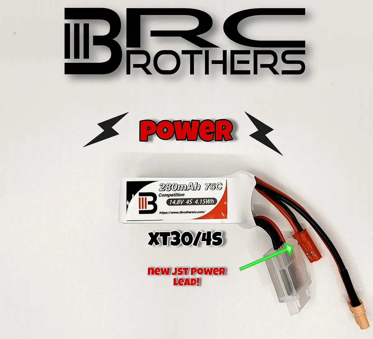New! 3 Brothers 280Mah, 4S Competition Series Battery 1