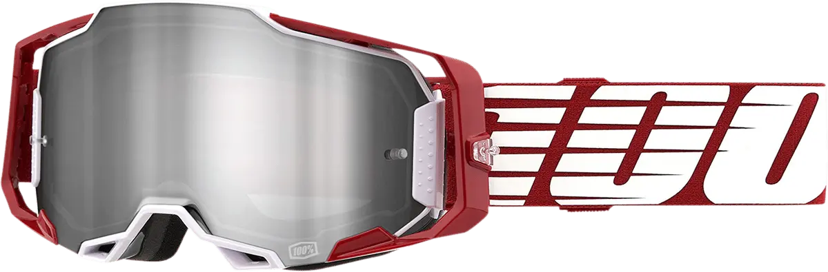 100% Armega Goggles - Oversized Deep Red - Flash Silver 50005-00009 1