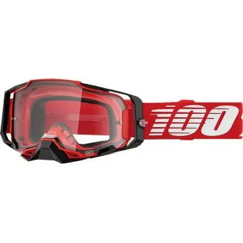 100% Armega Motocross Goggles - 50004-00033 - Red - Clear 1