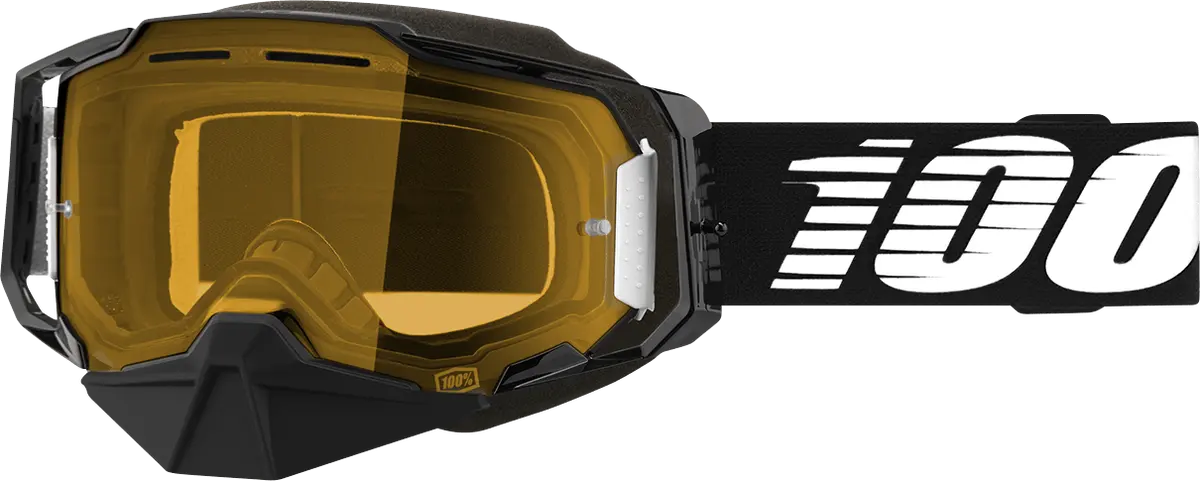 100% Armega Snow Goggles - Black - Yellow 50007-00001 1