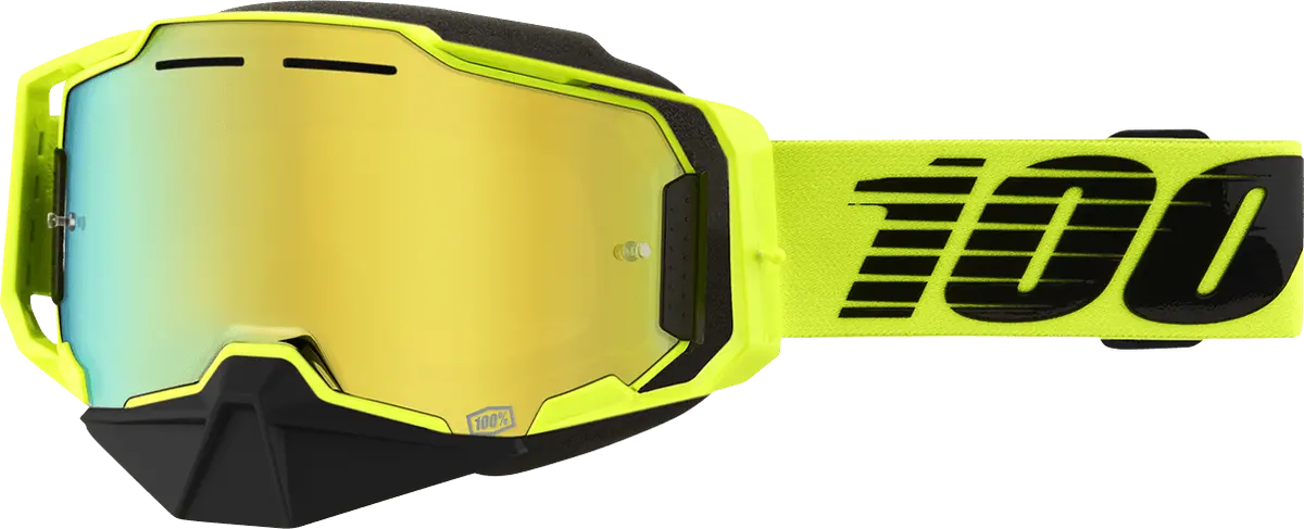 100% Armega Snow Goggles - Nuclear Citrus - Gold Mirror 50008-00003 1