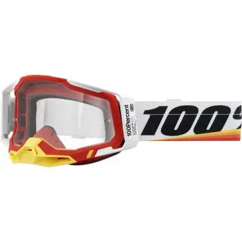 100% Racecraft 2 Goggles - Arsham Red - Clear - 50009-00016 - Motocross Mx 1
