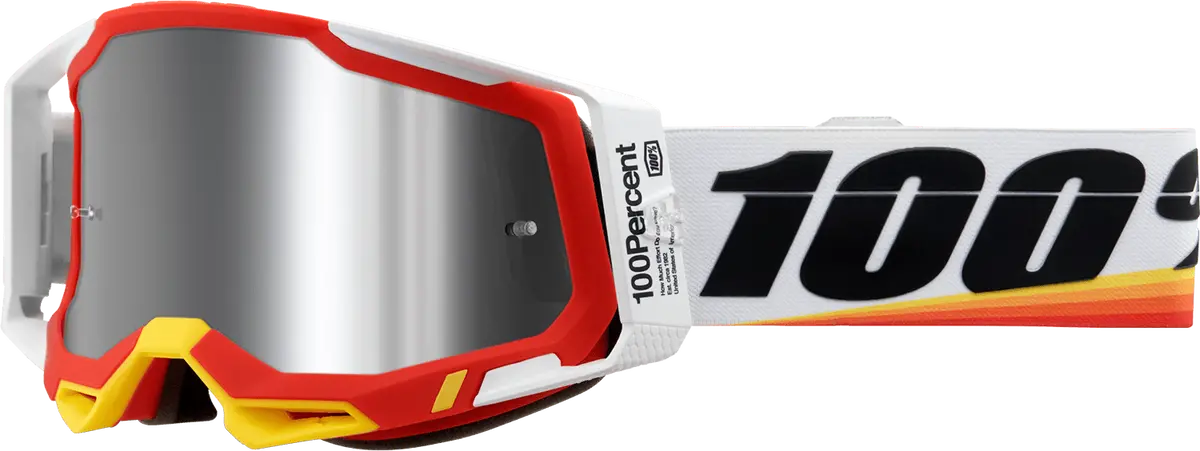 100% Racecraft 2 Goggles - Arsham Red - Silver Flash Mirror - Part 50010-00016 1