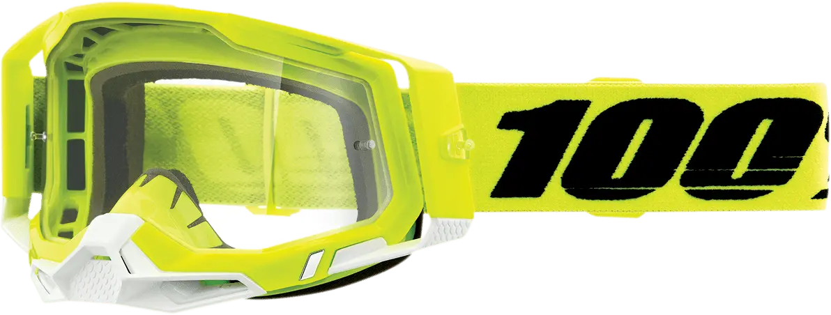 100% Racecraft 2 Goggles - Fluo Yellow - Clear - 50009-00004 1