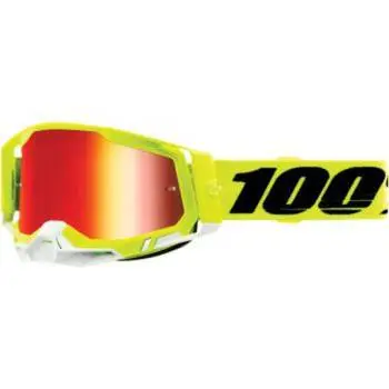 100% Racecraft 2 Goggles Fluo Yellow - Red Mirror - Adult 50121-251-04 1
