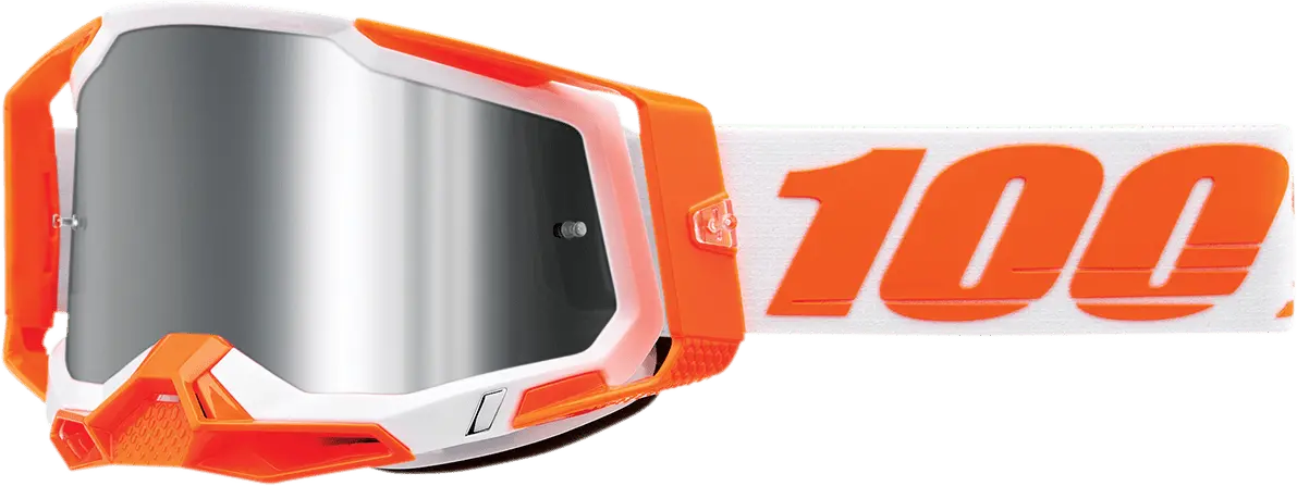 100% Racecraft 2 Goggles - Orange - Silver Flash Mirror 50010-00013 1