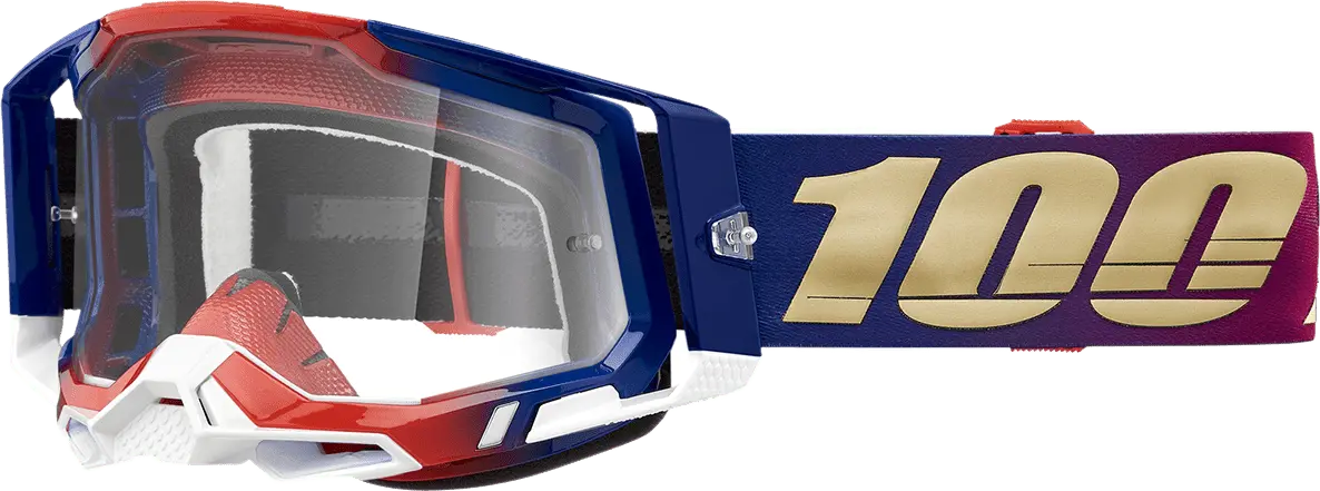 100% Racecraft 2 Goggles - United - Clear (Part Number: 50009-00009) 1