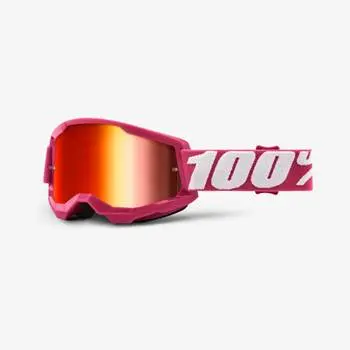 100% Strata 2 Motocross Goggles - Fletcher - Red Mirror Lens - Youth 50032-00006 1