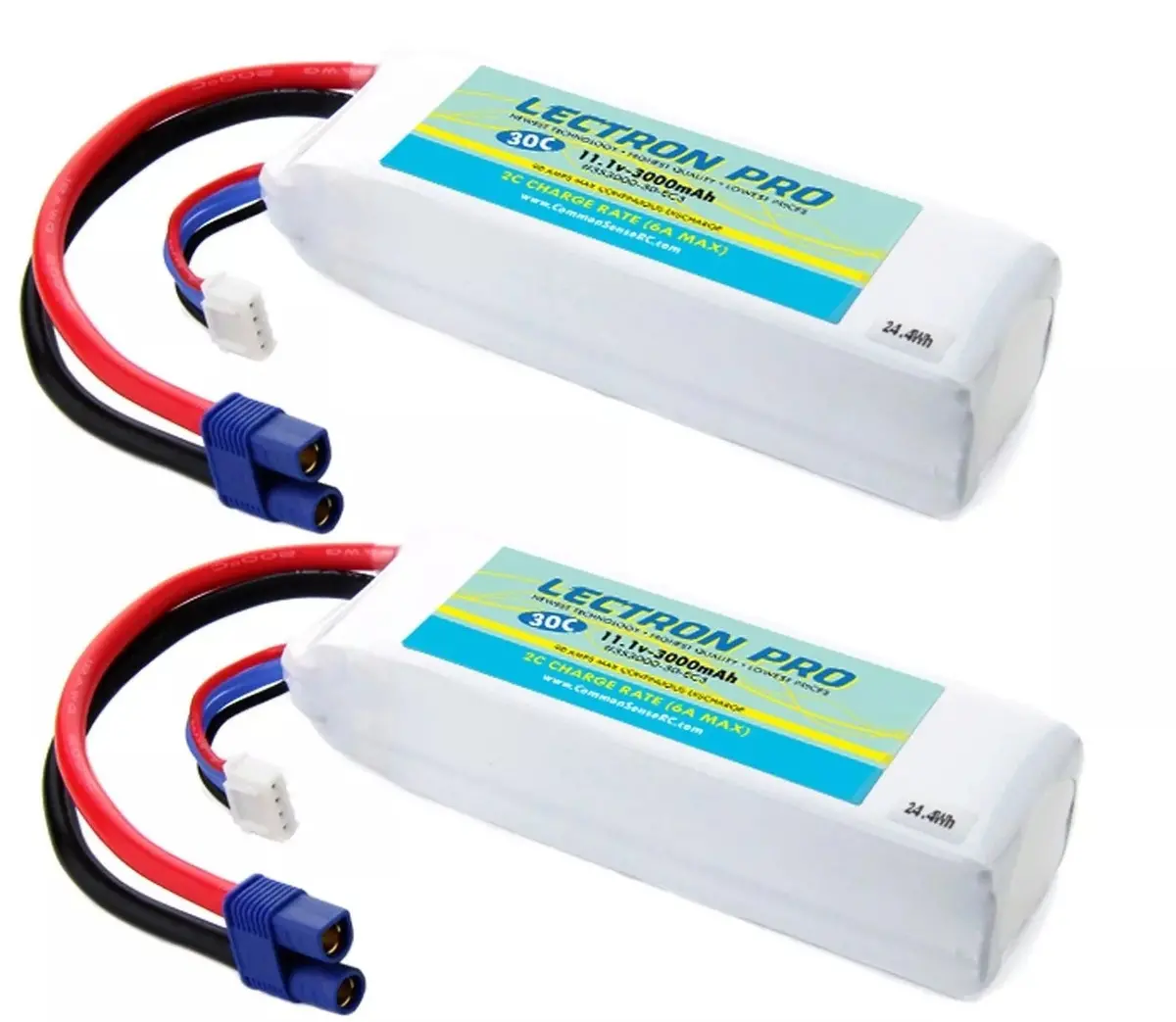 Lectron Pro 11.1V 3000Mah 30C Lipo Battery With Ec3 Connector For E-Flite & Parkzone Planes 1