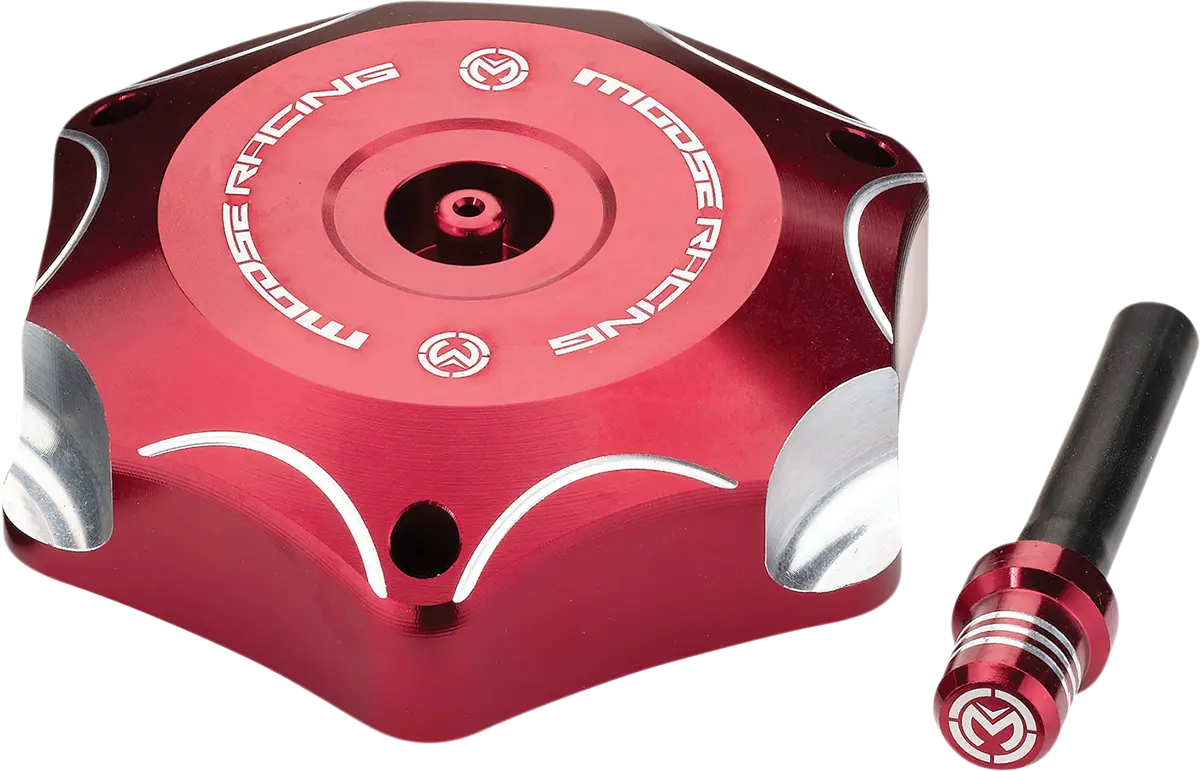 Moose Offroad T03-1132R Aluminum Gas Cap For Honda, Durable, Red Finish 1