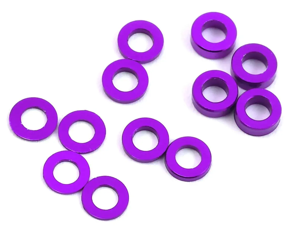 Ptk-8374 Protek Rc Aluminum Ball Stud Washer Set (Purple) (12) (0.5Mm, 1.0Mm & 2.0Mm) 1