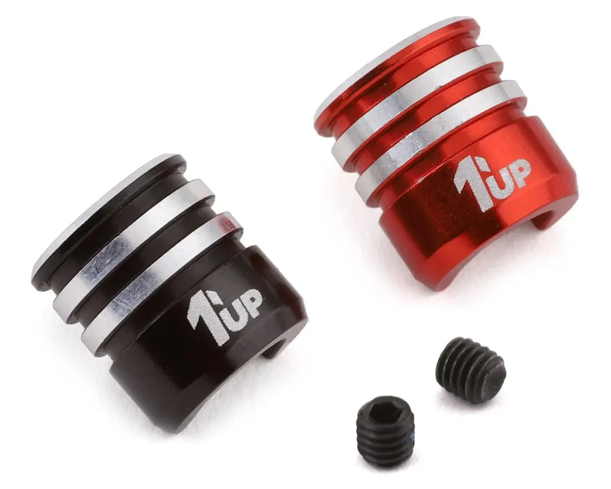 1Up190434 1Up Racing Heatsink Bullet Plug Grips (Black/Red) (Fits Lowpro Bullet Plugs) 1