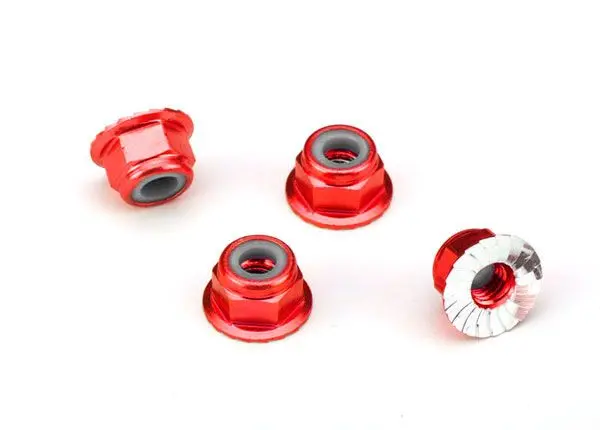 Traxxas Nuts 4Mm Flanged Lock Red - Tra1747a 1