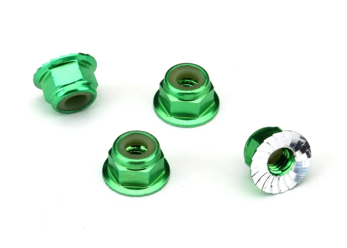 Traxxas Nuts 4Mm Flanged Lock Green - Tra1747g 1