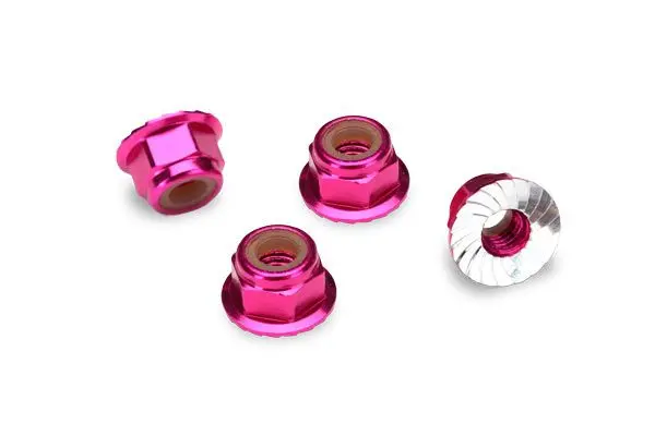 Traxxas Nuts 4Mm Flanged Lock Pink - Tra1747p 1