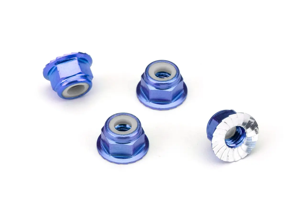 Traxxas Nuts 4Mm Flanged Lock Blue - Tra1747r 1