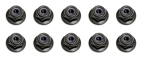 Associated Locknuts, M3, Flanged, Black 1