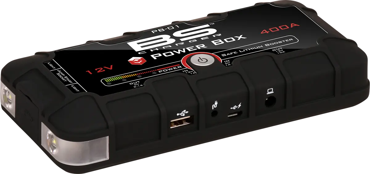 Bs Battery Pb-02 Booster Power Box Jump Starter 700556 600A/1200A Peak For Vehicles 2010-2024 Motorcycle & Car 1