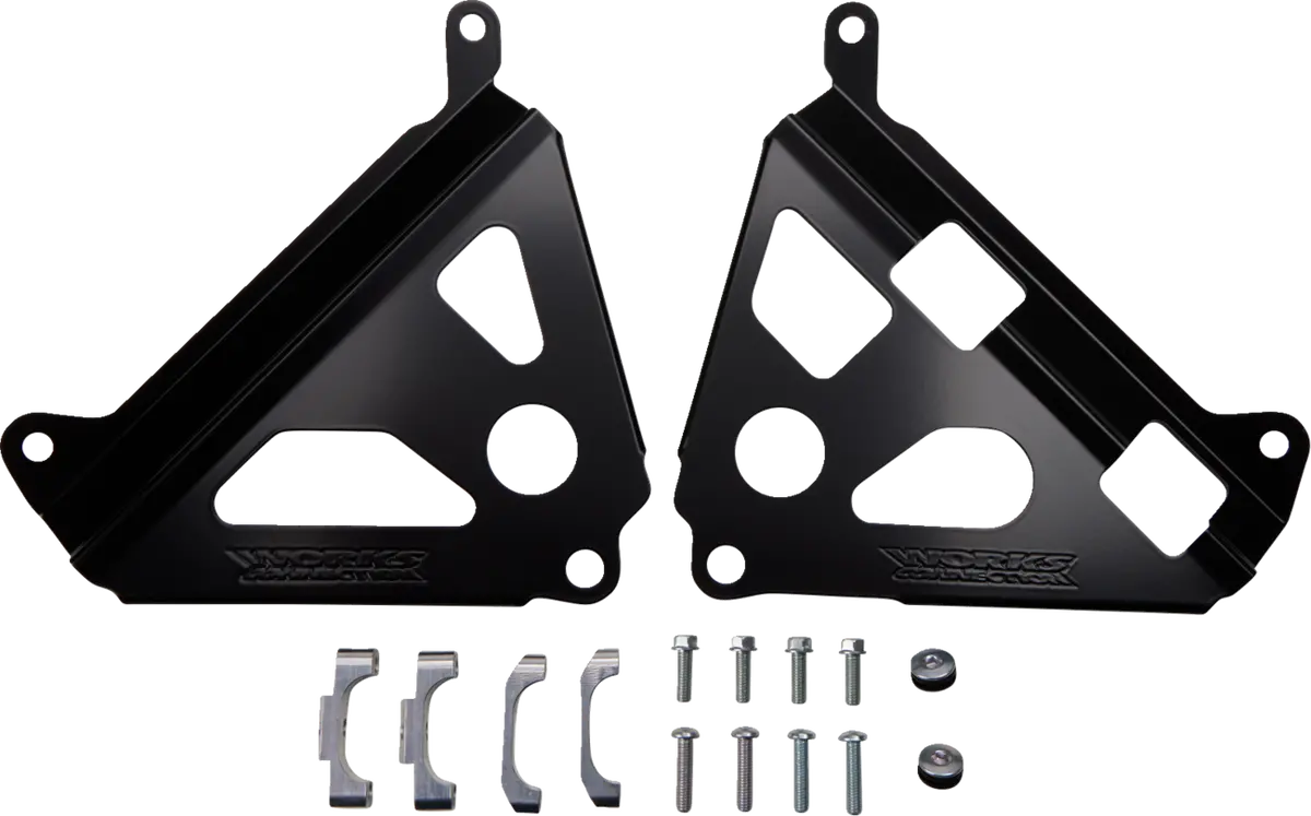 Works Connection Yamaha 18-B181 Radiator Brace Set - Black, Reinforces Radiators For Off-Road Performance 1