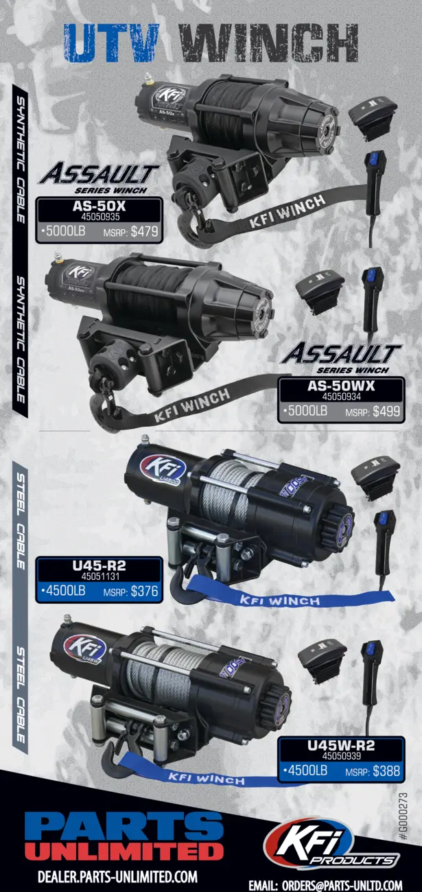 Kfi Products U45-R2 4500 Lb Atv/Utv Winch With 38' Steel Cable And Remote 2