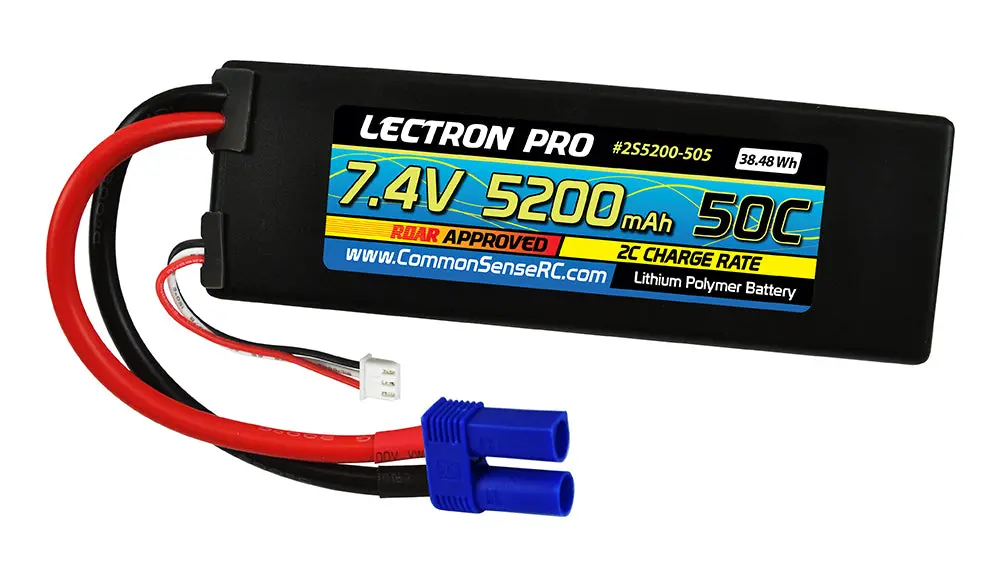 Lectron Pro 7.4V 5200Mah 50C Lipo Battery With Ec5 Connector 1