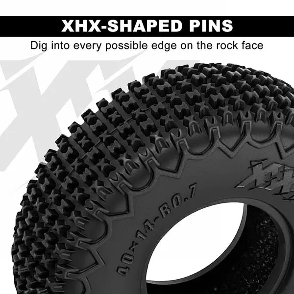 Injora 0.7" 40*14Mm Xhx Pin Tires For 1/30 Scx30 (T7021) (4) 2
