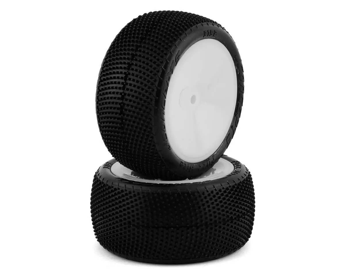 Jconcepts Fuzz Bite Lp 2.2" Mounted Rear Buggy Carpet Tires (White) (2) (Pink) W/12Mm Hex 1