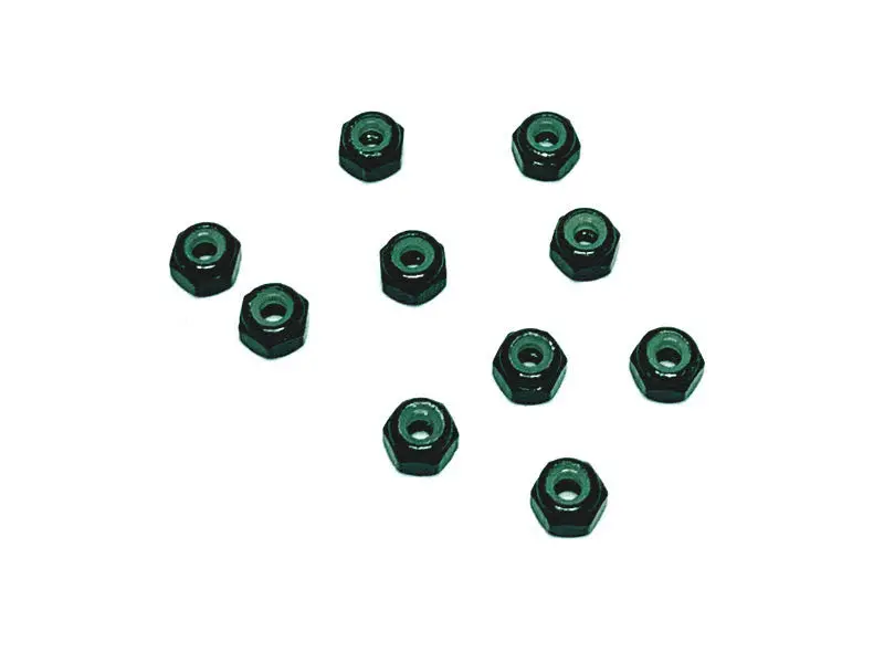 Racers Edge Nylon Lock Nut M2 (10Pcs) Black 1