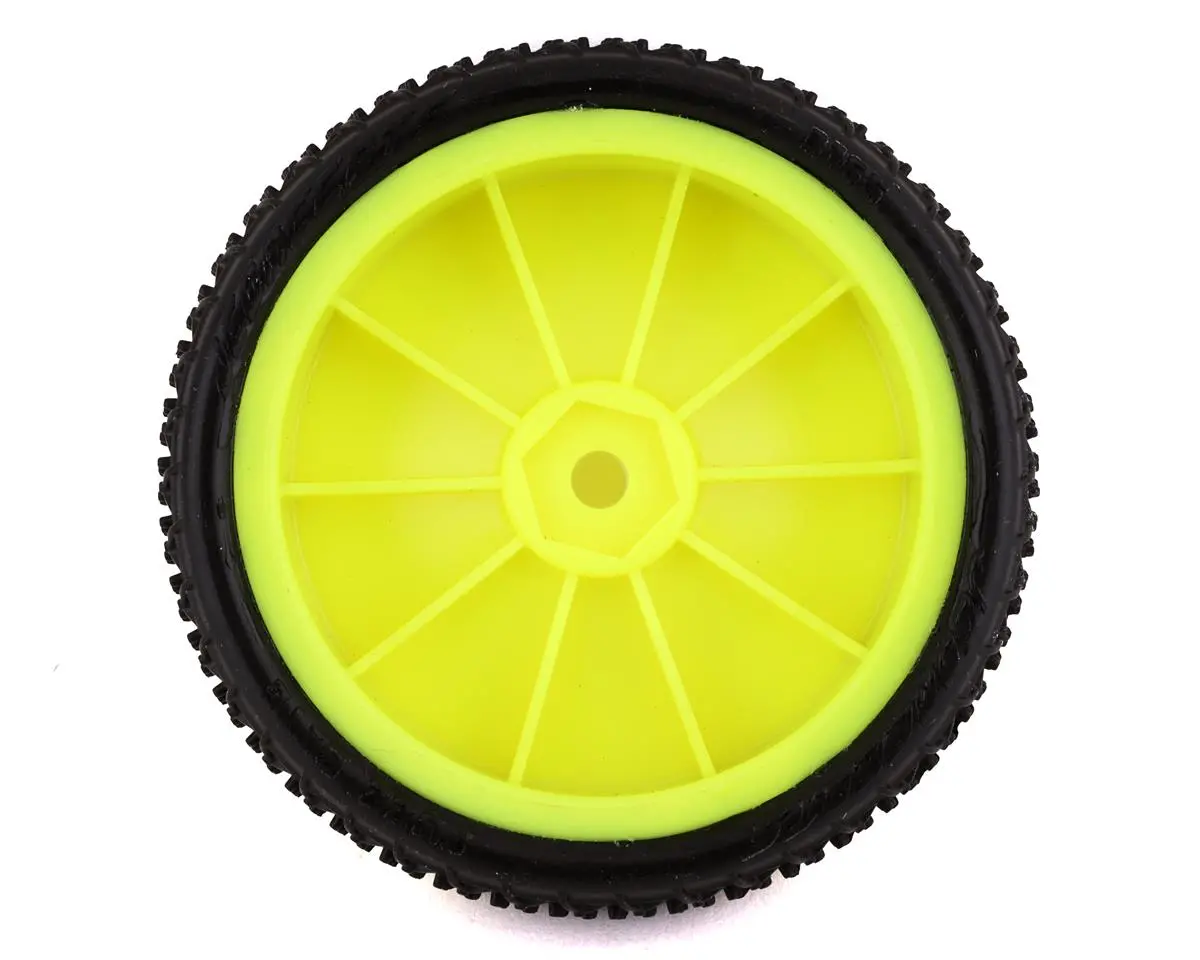 Jconcepts Fuzz Bite Lp 2.2 Pre-Mounted 2Wd Front Buggy Carpet Tires (Yellow) (2) (Pink) W/12Mm Hex 2