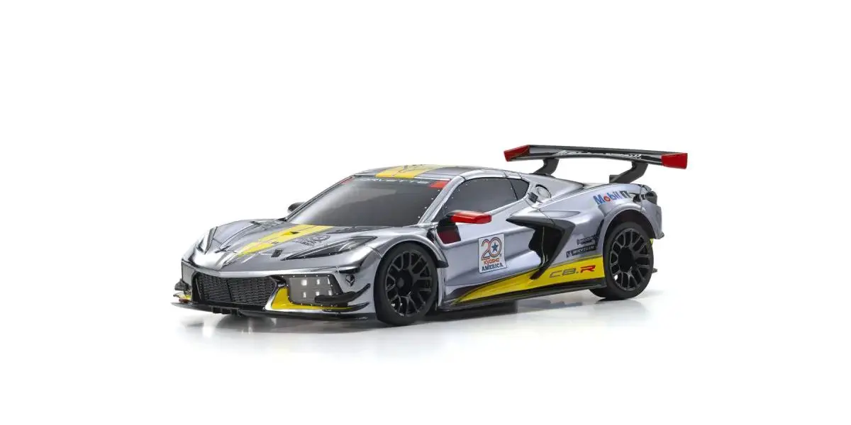Mini-Z Rwd Mr-04 Readyset Chevrolet® Corvette® C8.R Chrome / Yellow Kyosho America 20Th Anniversary 2