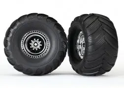 Tires & Wheels, Assembled, Glued (Chrome Wheels, Terra Groove Dual Profile Tires, Foam Inserts) - 3663X 1