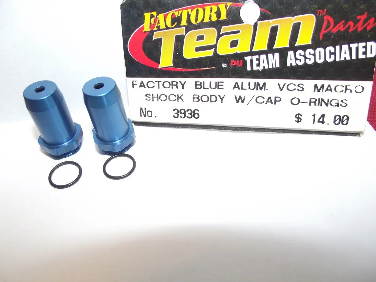 Factory Team Associated # 3936 Blue Alum Vcs Macro Shock Body W/Cap O-Rings 1