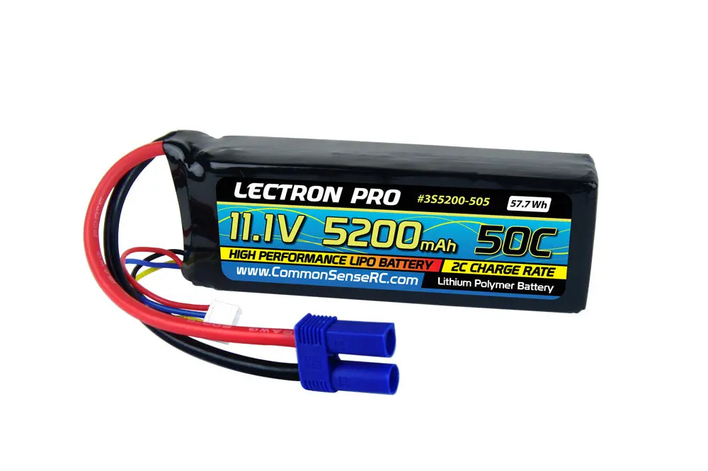 Lectron Pro 11.1V 5200Mah 50C Lipo Battery With Ec5 Connector 1