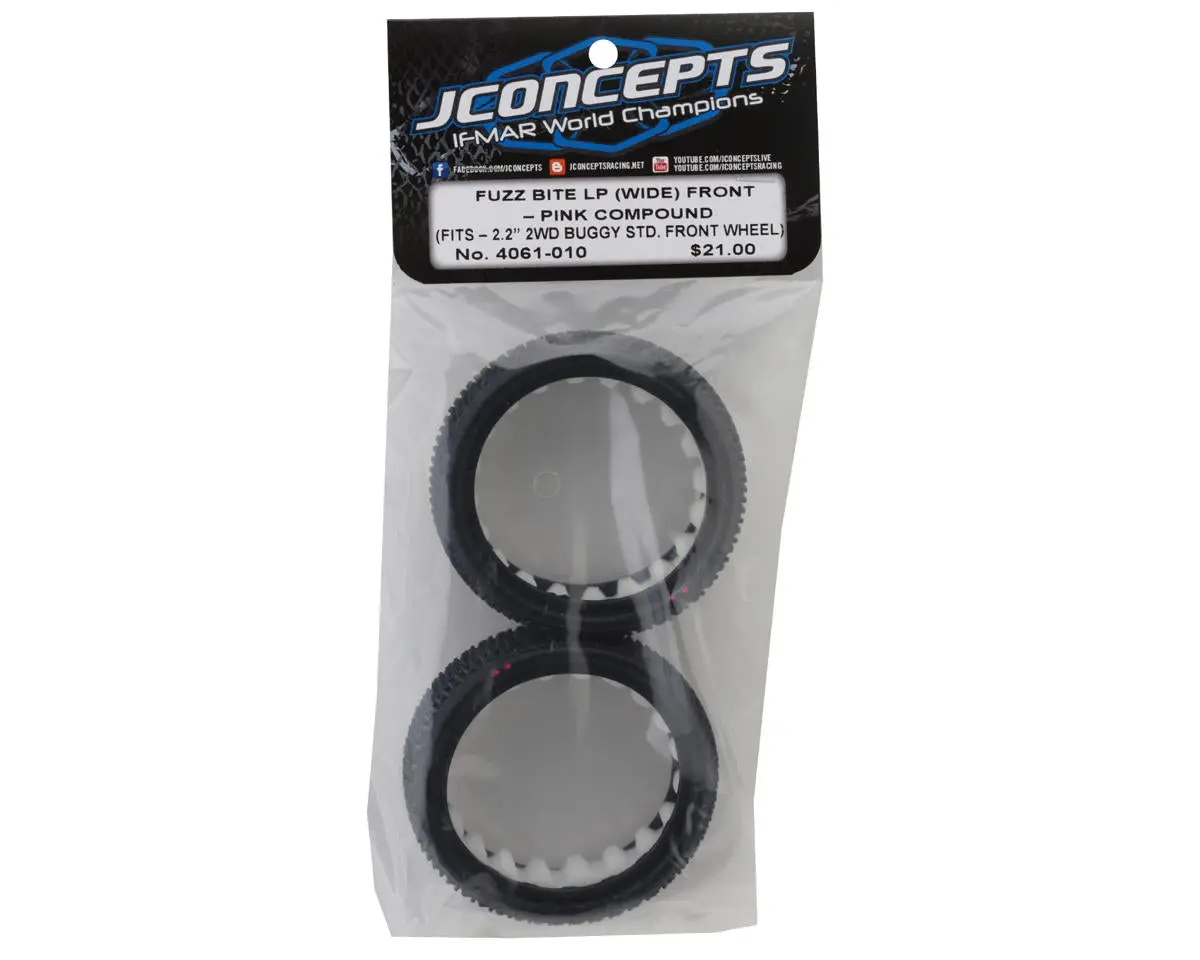 Jconcepts Fuzz Bite Wide 2.2" 2Wd Front Buggy Carpet Tires (2) (Pink) 2