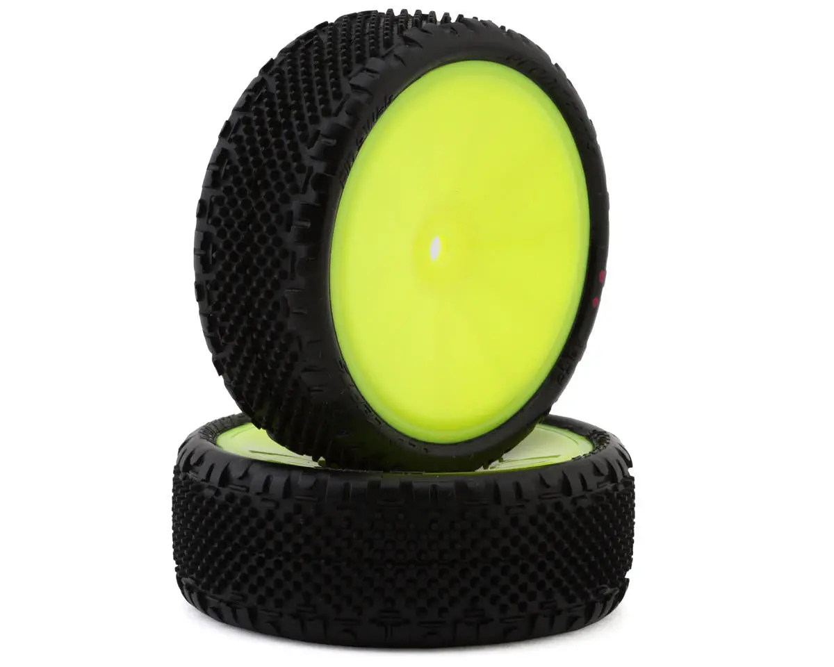 Jconcepts Pin Swag Lp Wide 2.2" Pre-Mounted 2Wd Front Buggy Carpet Tires (Pink) (Yellow) (2) W/12Mm Hex 1