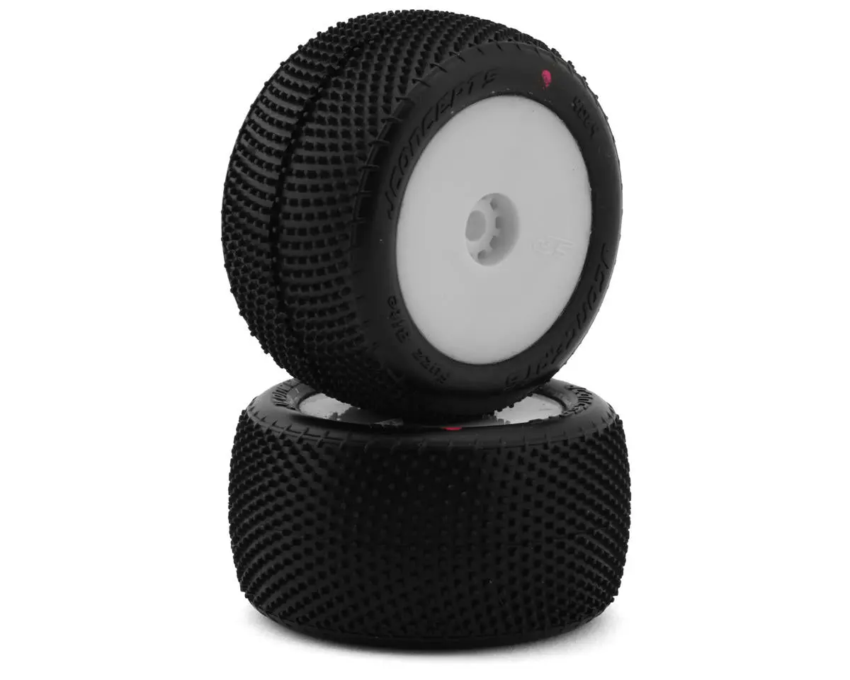 Jconcepts Mini-T Fuzz Bite Pre-Mounted Rear Tires (White) (2) (Pink) 1