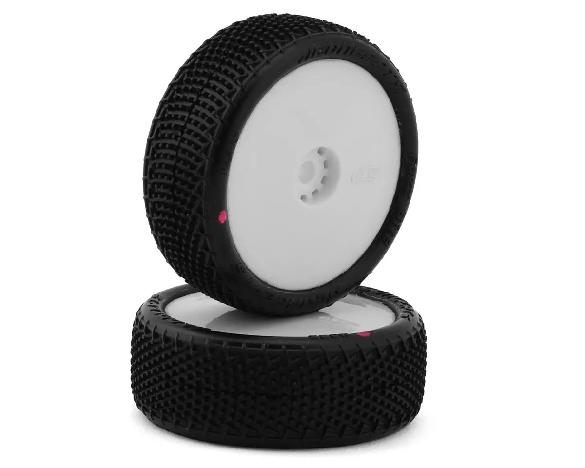 Jconcepts Mini-B Fuzz Bite Pre-Mounted Front Tires (White) (2) (Pink) 1