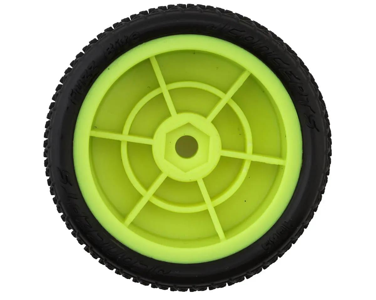 Jconcepts Mini-B Fuzz Bite Pre-Mounted Front Tires (Yellow) (2) (Pink) 2