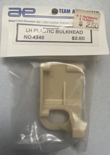 Brand New Vintage Team Associated #4345 Rare White Lh Plastic Bulkhead Left 12L 1