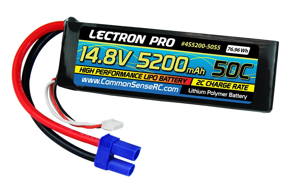 Lectron Pro 14.8V 5200Mah 50C Lipo Battery Hard Case With Ec5 Connector 1
