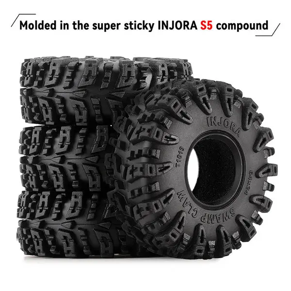 Injora 1.0" Swamp Claw M/T Tires (56Mm/64Mm) (T1021/T1019) (4) 1