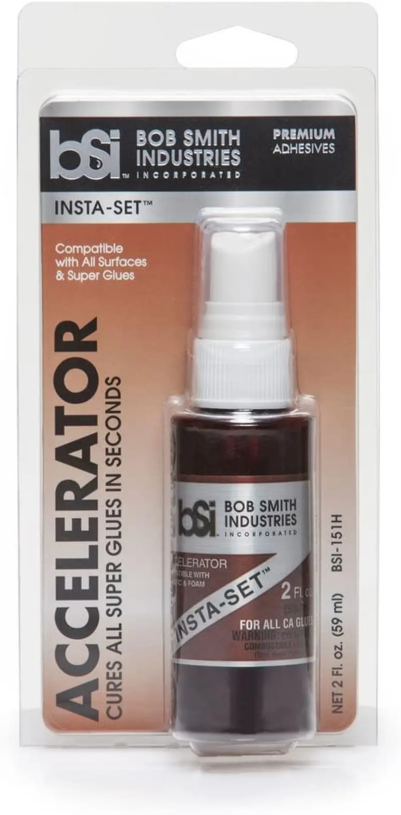Bob Smith Industries Insta-Set Super Glue Accelerator Clear 2 Fl Oz - Bsi-151H 1