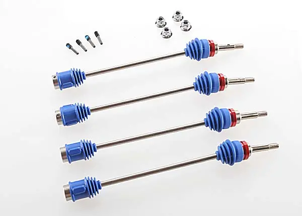 Traxxass Driveshafts, Revo®/ E-Revo® (First Generation)/ T-Maxx®/ E-Maxx (Steel Constant-Velocity) (Assembled W/Inner & Outer Dust Boots) (For Models W/ 6Mm Axles) (4) - 5451R 1