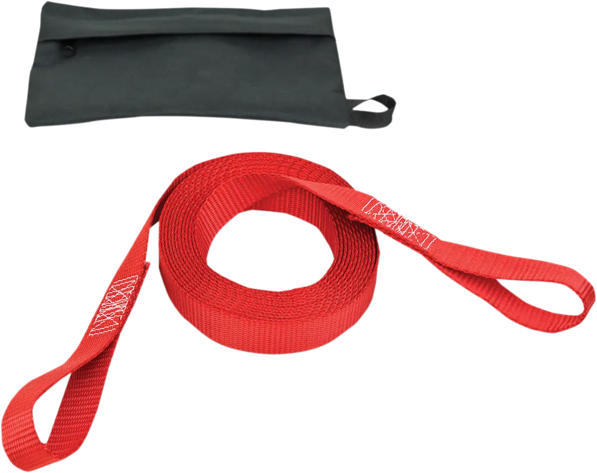 Powertye Mfg. Tow Strap With Pouch 1" X 15' Red Loops 41151-P 1