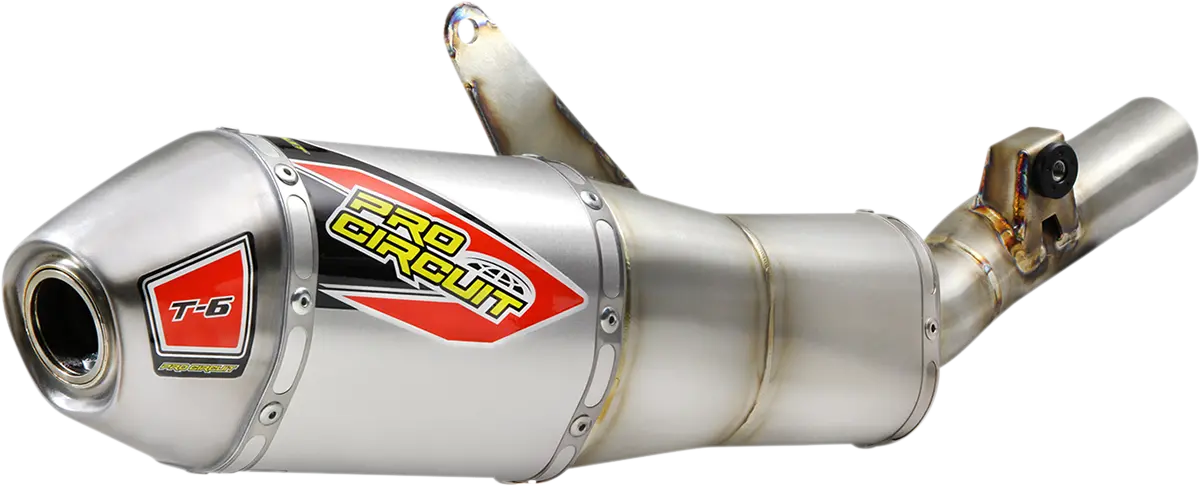 Pro Circuit T-6 Slip-On Muffler 0112145A Stainless Steel Honda 450 2003-2023 1