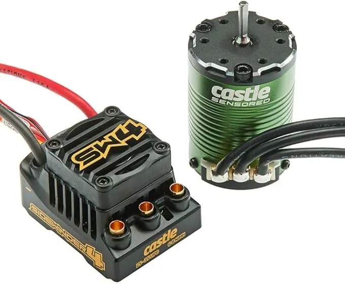 Castle Creations Sidewinder 4 Sensorless Esc & 1406 4600Kv Brushless Motor Upgrade For 1/10 Rc Vehicles Basher Edition, Black, Green Cse010-0164-01 1