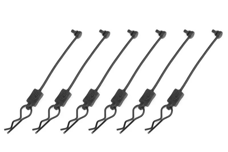 Team Corally Body Clip Retainer W/ Body Clip - Black - 6 Pcs 1