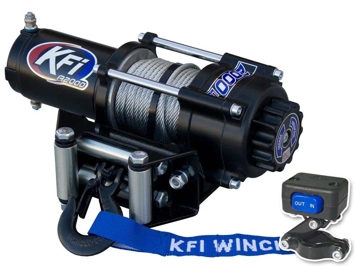 Kfi Kfi 2000Lb Atv Winch Kit - Water-Resistant, All-Metal Clutch & Heavy Duty Design A2000 1