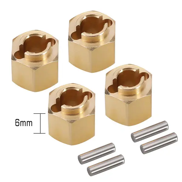 Injora 4Pcs 5/6/7/10Mm Brass Wheel Hex Hub Extenders For 1/18 Trx4m Upgrade 1