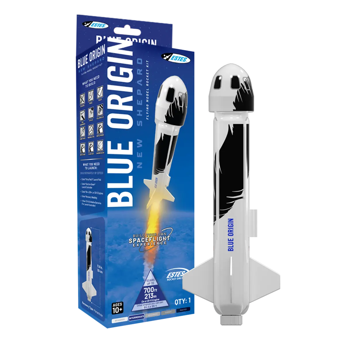 Estes Flying Model Rocket Kit Boxed Blue Origin Builders Kit - Est7315 1